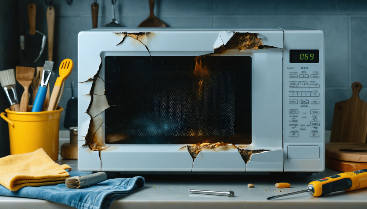 découvrez les risques liés à un revêtement intérieur de micro-ondes endommagé et apprenez les solutions efficaces pour une réparation durable et sécurisée.